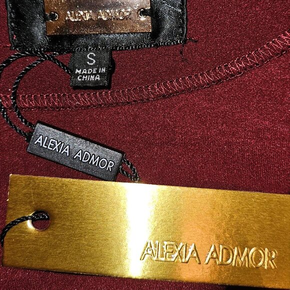 Alexia Admor Burgundy Body Con Ruffled Dress - Picture 4 of 4